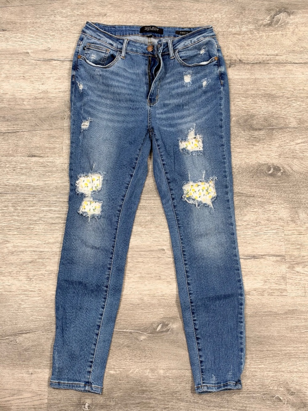 Judy Blue Lemon Patch Distressed High Waist Skinny Jeans Styles JB88233, Size 29
